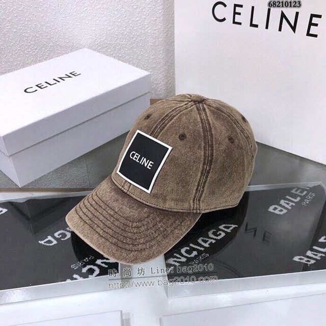 CELINE男女同款帽子 賽琳緊密刺繡洗水做舊遮陽帽棒球帽  mm1119